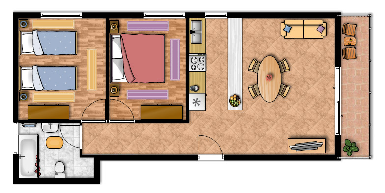 Appartamento m2 appartamenti m&i vodice alloggi privati in vodice Appartamento 70 mq planimetria